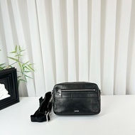 迪奧/Dior Safari  黑色全皮拉鍊相機包單肩斜挎包 五金銀色logo 可手拿也可單肩斜挎 實用百搭