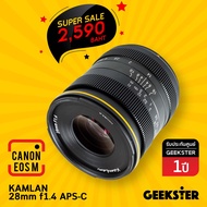 Kamlan 28mm f1.4 Lens ละลายสุดๆ สำหรับ กล้อง Canon EOS M Mirrorless ( เลนส์หลังละลาย เลนส์มือหมุน หน