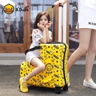 Kids Ride-On Luggage B.Duck Little Yellow Duck 20 24 Inch Suitcase Children's Trolley Child Carry-On Travel Rolling Bag