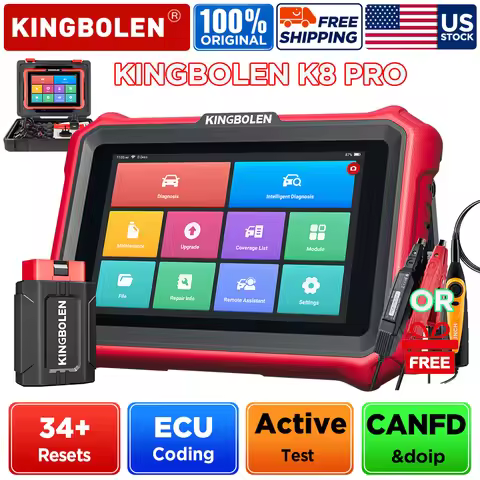 KINGBOLEN K8 Elite/K8Pro Full System Diagnostic Tools ECU Coding CANFD FCA OBD2 Scanner 34+ Service 