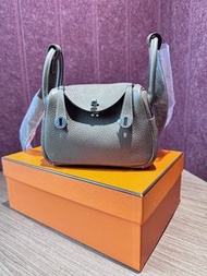 全新 Hermes Mini Lindy 大象灰 銀扣