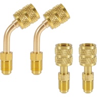 4 unit Penyesuai R410A untuk Sistem Penyejuk Mini Split, 5/16" SAE Perempuan ke 1/4" SAE Lelaki Flar