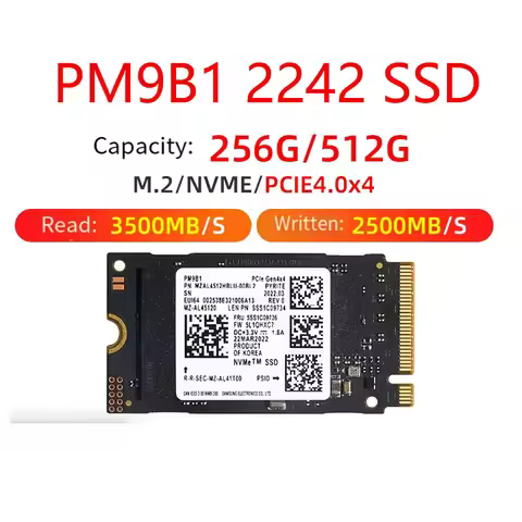 Original SSD PM9B1 1TB 512GB 256GB 2242 SSD PCIe Gen4 x4 NVME M.2 Solid State Drives SSD For Samsung
