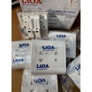 Double 2-pin, 3-pin 16 A Square lioa socket