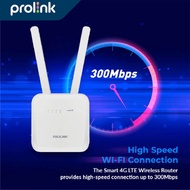 Prolink Smart 4G LTE Wireless Router PRN3006L l N300 l 300 Mbps WiFi Speed l CAT4 l SIM Card Router 
