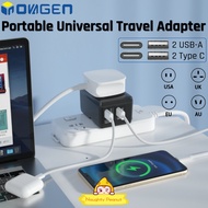 INOVAGEN Universal Charging Converter,Travel Adapter,2 USB+2 TypeC Charging Port,US EU AU UK Worldwide Adapter