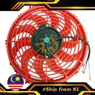 12V Radiator High Speed Condenser Electric Slim Cooling Fan 10" / 12" Blue Red Colour SARD Racing Ty