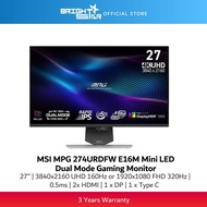 MSI MPG 274URDFW E16M 27″ UHD 160Hz/ FHD 320Hz Rapid IPS with Mini LED Dual‑Mode Gaming Monitor