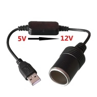 Car Converter 5V USB Male To Lighter Socket Female 12V for DVR Electronics Power Charger Adapter Auto Accessories