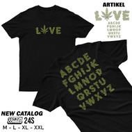 Love for canabis alphabet t-shirt 420 t-shirt cool t-shirt t-shirt men's clothes