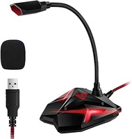 USB Computer Microphone, EIVOTOR Plug & Play Desktop Microphone with Mute Button, LED Indicator, 360