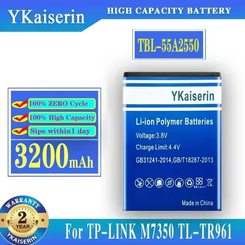 YKaiserin 3200mAh TBL-55A2550 Battery For TP-LINK M7350 TL-TR961 2500L 4G LTE Router Hotspot Modem B