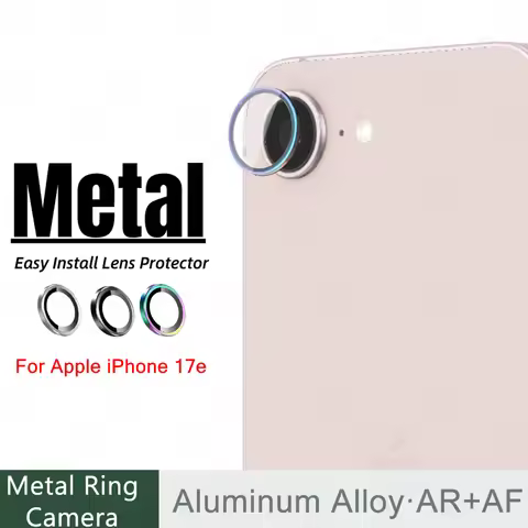 3D Aluminum Alloy Lens Glass Case For Apple iPhone 17e 2026 Metal Ring Camera Protector Cover iPhone