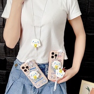 For Huawei Y5 2018 Y5 Prime Y5P Y6P Y6 2018 Y6 2018 Y5 Lite 2018 Prime 2018 Y6 2019 Y6 Pro 2019 Y6S Cute Cartoon Cinnamon Dog Phone Case (Including Stand Doll &amp; Lanyard)