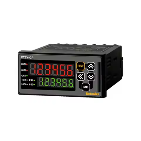 CT6Y-2P4 Counter/Timer, W72xH36mm, 6-Digit, LED, 2 Preset, PNP or NPN Input, Prescale value setting,