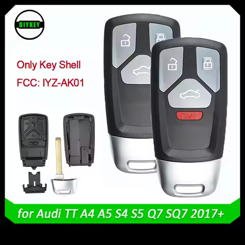 DIYKEY Replacement for Audi TT A4 A5 S5 Q5 Q7 SQ5 3/4 Buttons Uncut Remote Car Key Shell Fob Smart K