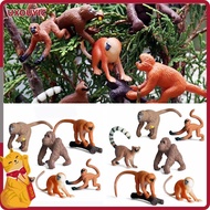 UXOUYIC 6PCS Lifelike Monkey Model Educational Toys Gift Zoo Scenes Simulation Gibbon Cubs