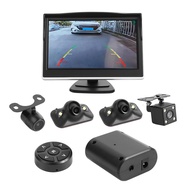 5 Inch Monitor 4 Camera Panoramic 360 Degree Bird View System Parking Front+Rear+Left+Right View Cam Car Accessories