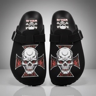 Well.id - Men's Boston Bustong Clogs Sandals with Fire Skull Series