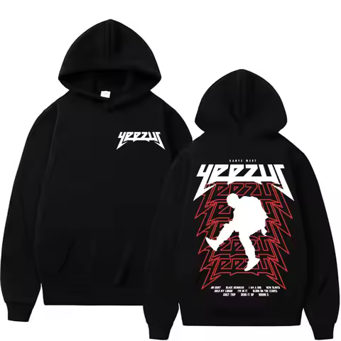 Rapper Kanye West Yeezus Tour Album Merch Hoodie Men Clothing Hip Hop Harajuku Sweatshirt Unisex Cas