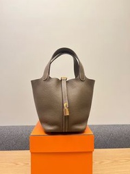 Hermes Picotin 18 大象灰金扣