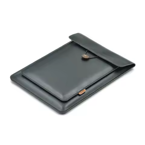 Double Layer High 15.6 Inch Laptop Bag Cover PU Leather Sleeve Case For M1 M2 MacBook Pro 15.4 16 HP