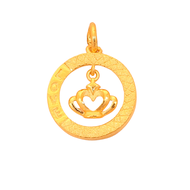 TAKA Jewellery 999 Pure Gold Pendant Rround Crown