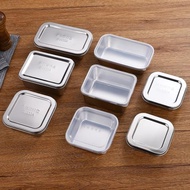 不銹鋼方形留樣盒304食品保鮮盒冰箱冷藏水果菜品收納盒子小飯盒