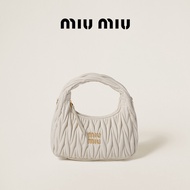 การจัดส่งจุดตรง ใหม่ของแท้ miu miu women bag Wander Matelasse มิว มิว กระเป๋า Sheepskin Hobo กระเป๋า