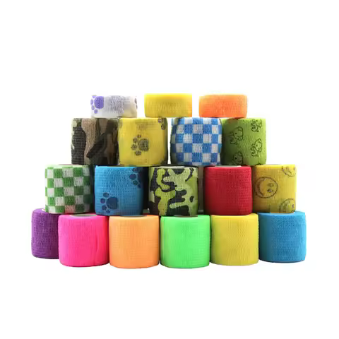 Tattoo Grip Cover WrapDisposable Cohesive Tattoo Grip Tape Wrap Elastic Bandage Rolls Self-Adherent