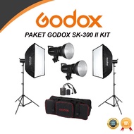 PAKET STUDIO GODOX SK-300II KIT LAMPU FLASH SK300II - SK300 II MARK 2