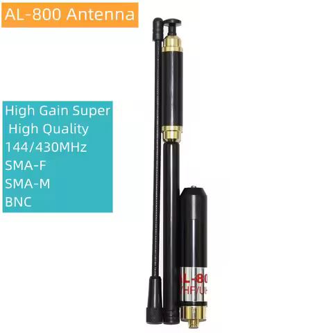 Antena de AL-800 telescópica de alta ganancia, accesorio de calidad,144/430MHz, SMA-F, BNC, para HYT