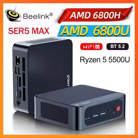 Beelink Mini PC SER5 MAX AMD Ryzen R7 6800U 6800H R5 5500U SER Desktop Gaming Computer 16GB 32GB 500