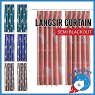 Hook Type Modern Langsir Pintu Door Curtain Semi Blackout Tirai Tingkap Ready Stock In Malaysia