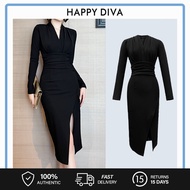 Happy Diva Womens Black Elastic Elegant dress Lady Bodycon Filipiniana modern dresses Mother clothes