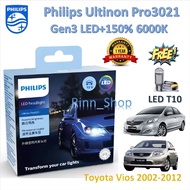 Philips Car Headlight Bulb Pro3021 LED+1 6000K Toyota Vios 2002-2012 Free LED T10