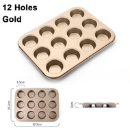 ChicLiving Muffin Pan Cupcake Tray Carbon Steel Non Stick Mini Round Baking Mold Durable Oven Kitche