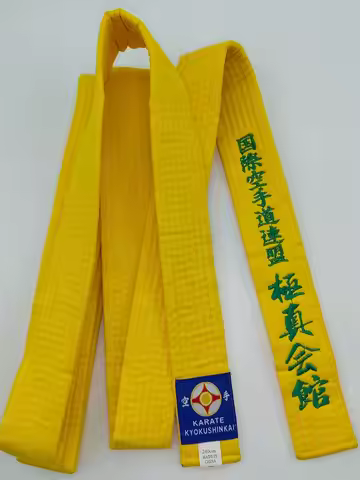 International Karate Federation Kyokushi Belts IKF Sports Yellow Belt 4cm Wide Customized Processing