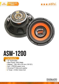Speaker Subwoofer 12 inch ADS ASW1200 Nitrous NOS 12" Nitrous ASW 1200