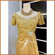 ♔ ◨ ✹ MATTEGOLD COLOR MOTHER DRESS FOR WEDDING, FORMAL EVENTS GOWN, NINANG GOWN