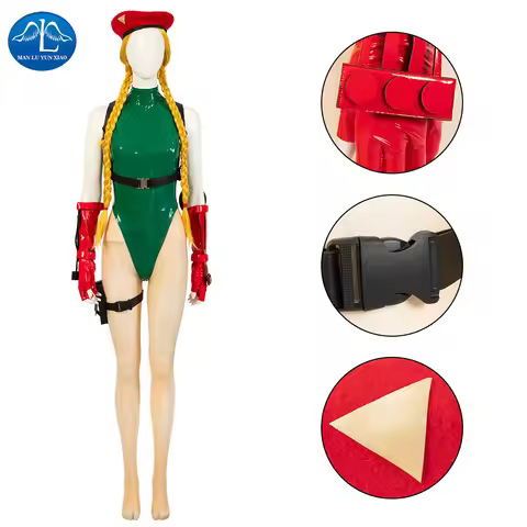 SF Cammy White Cosplay Custome Green Jumpsuit SF Killer Bee Anime Game Halloween Party Custome for W