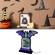 [NEW] Spooky USB Ambient Light Luminous Halloween Tombstone Bat Decor for Room Garden