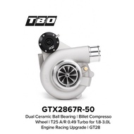 GTX2867R-50 Turbocharger Dual Ceramic Ball Bearing | Billet Compressor Wheel | T25 A/R 0.49 Turbo fo