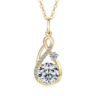 (100% authentic Diamond)จี้สัญลักษณ์ไร้สายใหม่สำหรับผู้หญิง 2 กะรัต Moissanite Diamond Light Luxury
