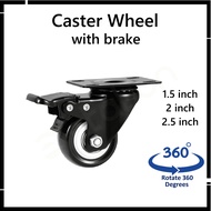 CASTER WHEEL 1.5'' 2'' 2.5'' Flat with Brake 360 Degree