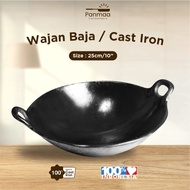 10" (25cm) Seasoned Concave Cast Steel Frying Pan/ Cast Iron Wok/ Cast Iron Wok/ Frying Pan