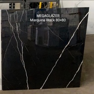 Granit 80x80 Hitam Marquina black glazed