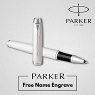 Original Parker IM Lacquer White Rollerball Pen With Chrome Trim 0.7mm with FREE Name Engraving