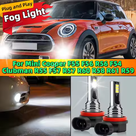 2Pcs 6000K Front Fog Light LED Bulb Car Lamp Canbus For Mini Cooper F55 F56 R56 F54 Clubman R55 F57 