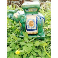 Cracked Enamel Elephant Statue - Meaningful, Peaceful Gift - Height 17cm, Length 19cm (Price of 1)